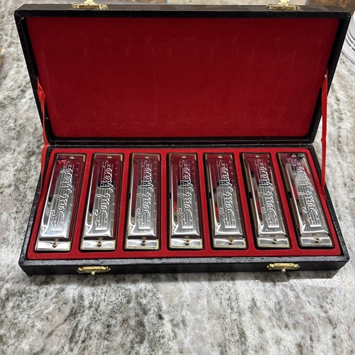 Vintage soul man harmonica - man, set